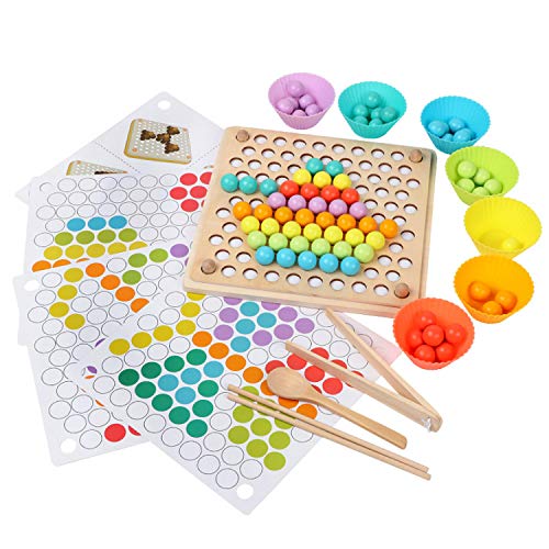 Juguetes de Madera NiñOs, Motricidad Fina, Tablero Montessori, Puzzles Infantiles Años, Juguete Educativo Montessori, EducacióN Temprana Palillos Cuentas Rompecabezas Manos Cerebro Entrenamiento