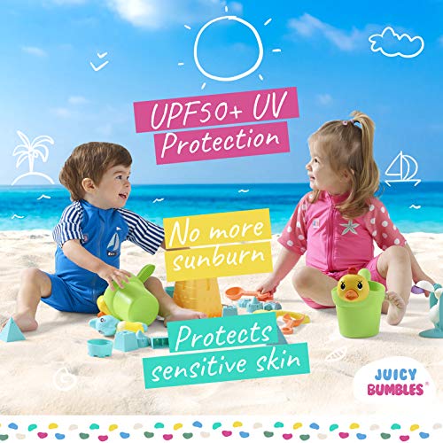 Juicy Bumbles Bañador Bebe Niña - Traje de Baño con Protección Solar Anti UV de Una Pieza para Bebés y Niños Pequeños - Traje de Mangas Cortas UPF50 + Estrella de Mar - 6-12 Meses