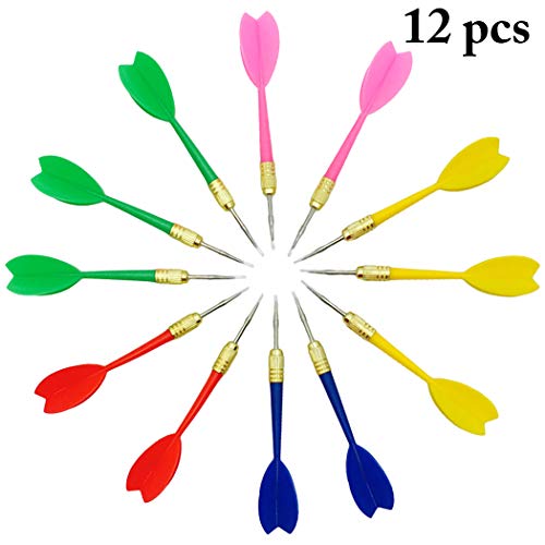 JUSTDOLIFE 12PCS Metal Tip Dart Juego Creativo Multiusos Dardos Globo Dardos para Fiesta