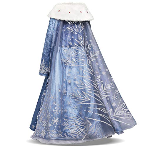 K-youth Chica Disfraz Carnaval Blancanieves Cenicienta Vestido Princesa Niña Disfraces de Bella para Niñas Vestidos de Fiesta Niña para Halloween Navidad Cosplay Costume 2-8 Año (Azul Claro, 5-6 años)