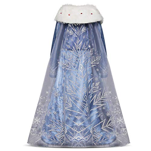 K-youth Chica Disfraz Carnaval Blancanieves Cenicienta Vestido Princesa Niña Disfraces de Bella para Niñas Vestidos de Fiesta Niña para Halloween Navidad Cosplay Costume 2-8 Año (Azul Claro, 5-6 años)