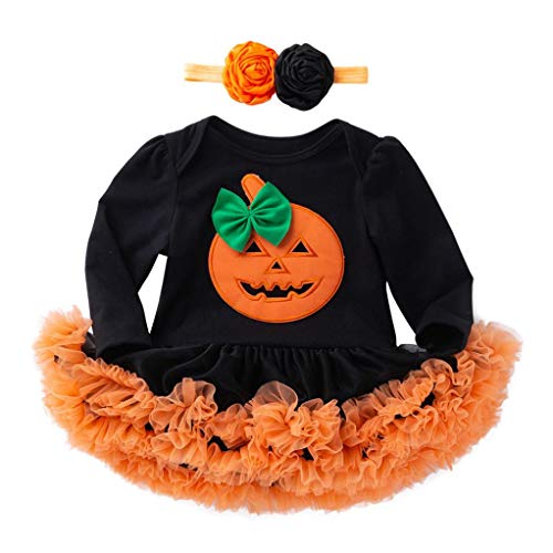 K-youth Vestidos Bebe Niña Bautizo, Ropa Bebe Recien Nacido Niña Bebé Mono Halloween 2018 Ofertas Otoño Invierno Vestido Bebe Ceremonia Tutu Princesa Vestido de niñas(Negro-2,12-18 Meses)