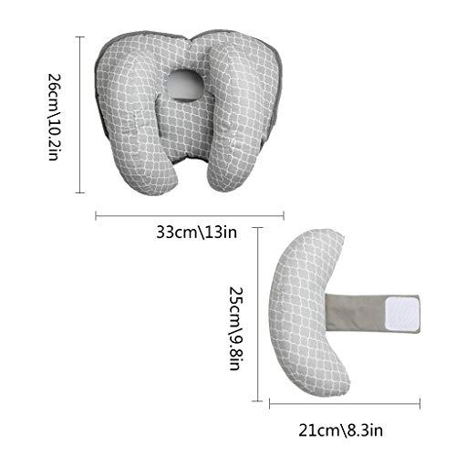 KAKIBLIN - Almohada 2 en 1 para cabeza de bebé con almohada para cuello de plátano para 3 meses a 1 año, almohada de viaje para cochecito o cama