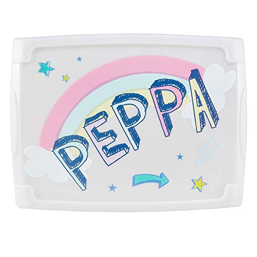 keeeper Caja de Almacenaje con Tapa Peppa Pig, 39 x 29 x 27 cm, 20,5 l, Filip, Gris claro transparente