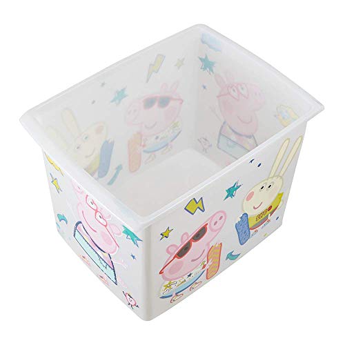 keeeper Caja de Almacenaje con Tapa Peppa Pig, 39 x 29 x 27 cm, 20,5 l, Filip, Gris claro transparente