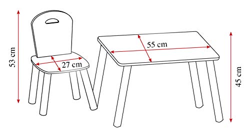 Kesper 17712 – Mesa infantil con 2 sillas, color blanco