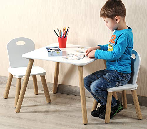 Kesper 17712 – Mesa infantil con 2 sillas, color blanco