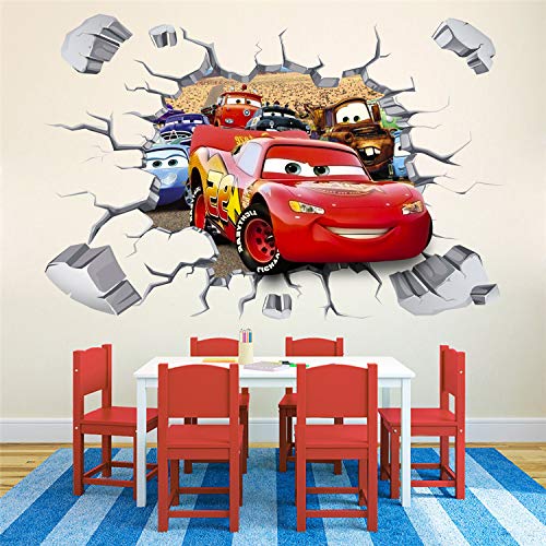 Kibi 2PCS Pegatinas Decorativas Pared Cars 3d Disney Para Sala De Niños Sala De Estar Dormitorio Bebe Decoración Del Hogar Pegatinas De Pared Niño Adhesivos Pared Decorativos Cars Extraíble