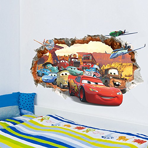 Kibi Pegatinas Decorativas Pared Cars 3d Disney Para Sala De Niños Sala De Estar Dormitorio Bebe Decoración Del Hogar Pegatinas De Pared Niño Adhesivos Pared Decorativos Cars Extraíble