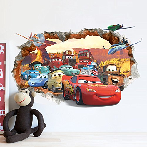 Kibi Pegatinas Decorativas Pared Cars 3d Disney Para Sala De Niños Sala De Estar Dormitorio Bebe Decoración Del Hogar Pegatinas De Pared Niño Adhesivos Pared Decorativos Cars Extraíble