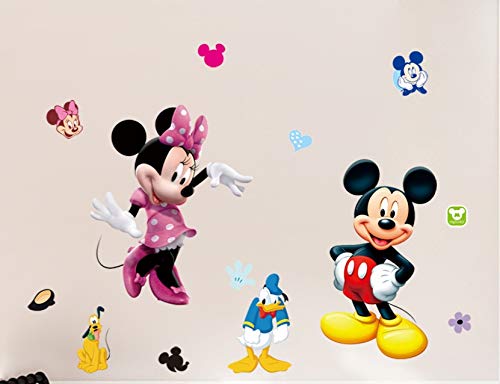 Kibi Pegatinas Infantiles Pared Minnie Pegatinas Decorativas Pared mickey Mouse Stickers Pared Mickey Dormitorio Calcomanias para Niños Pared Calcomanias Mickey