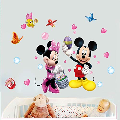 Kibi Pegatinas Infantiles Pared Minnie Pegatinas Decorativas Pared mickey Mouse Stickers Pared Mickey Dormitorio Calcomanias para Niños Pared Calcomanias Mickey