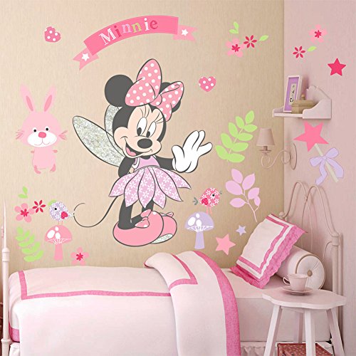 Kibi Pegatinas Infantiles Pared Minnie Pegatinas Decorativas Pared mickey Mouse Stickers Pared Mickey Dormitorio Calcomanias para Niños Pared Calcomanias Mickey