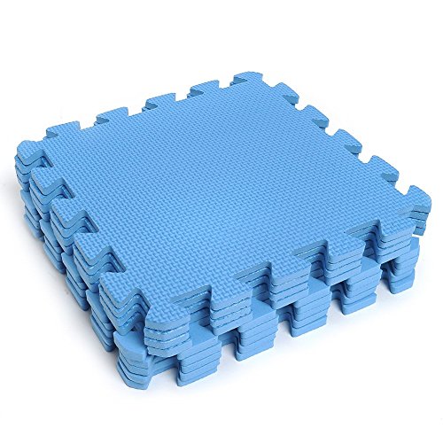 Kicode 9 PCS Puzzle Colchoneta de ejercicio de juegos para niños Con la alta calidad de la espuma de EVA que entrelaza Azulejos (Azul)