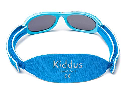 Kiddus Gafas de sol Baby para bebés, NIÑOS Y NIÑAS, desde 0 meses a 2 años, 100% protección UV, MUY CÓMODAS gracias a la SUAVE banda ajustable, el regalo ideal para recién nacidos.