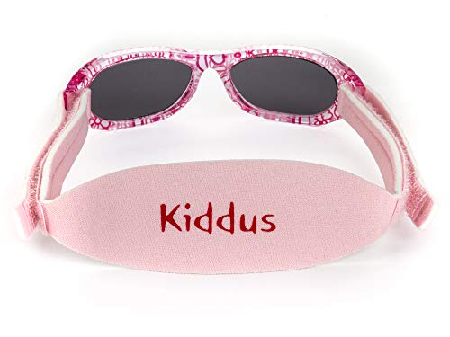 Kiddus Gafas de sol Baby para bebés, NIÑOS Y NIÑAS, desde 0 meses a 2 años, 100% protección UV, MUY CÓMODAS gracias a la SUAVE banda ajustable, el regalo ideal para recién nacidos.