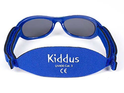 Kiddus Gafas de sol Baby para bebés, NIÑOS Y NIÑAS, desde 0 meses a 2 años, 100% protección UV, MUY CÓMODAS gracias a la SUAVE banda ajustable, el regalo ideal para recién nacidos.