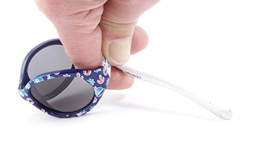 Kiddus Gafas de sol POLARIZADAS bebe para niños y niñas a partir de 6 meses. SUPER FLEXIBLES. Protección solar UV400. Seguras, confortables, muy resistentes. Con ESTUCHE protector. Baby Comfort