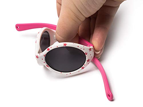 Kiddus Gafas de sol POLARIZADAS bebe para niños y niñas a partir de 6 meses. SUPER FLEXIBLES. Protección solar UV400. Seguras, confortables, muy resistentes. Con ESTUCHE protector. Baby Comfort