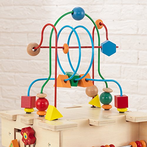 KidKraft- Deluxe Activity Cube Juguete de laberinto de cuentas para bebés, niños y niñas para aprender sobre colores, formas, letras y números, Color Multicolor (63298 )