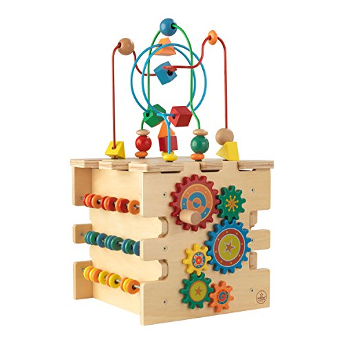 KidKraft- Deluxe Activity Cube Juguete de laberinto de cuentas para bebés, niños y niñas para aprender sobre colores, formas, letras y números, Color Multicolor (63298 )