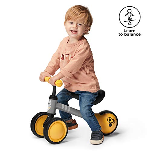 Kinderkraft Bicicleta sin Pedales CUTIE, Triciclo, Ajustable, Ultraligera, Miel