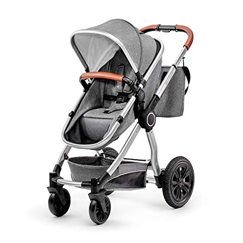 Kinderkraft Carrito Bebé 2 Piezas VEO, Silla de Paseo, Capazo, 0 a 13 kg, Gris