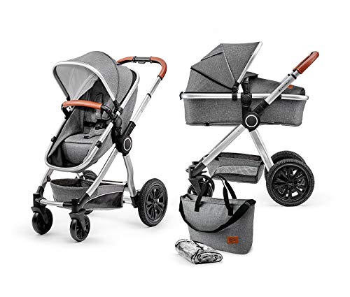 Kinderkraft Carrito Bebé 2 Piezas VEO, Silla de Paseo, Capazo, 0 a 13 kg, Gris