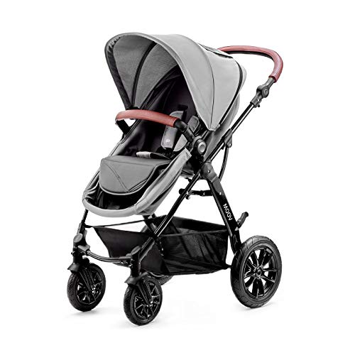 Kinderkraft Carrito Bebé 3 Piezas MOOV, Capazo, Silla Paseo, Silla Coche, Gris