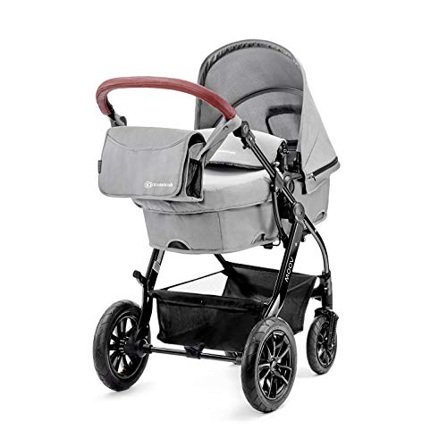 Kinderkraft Carrito Bebé 3 Piezas MOOV, Capazo, Silla Paseo, Silla Coche, Gris