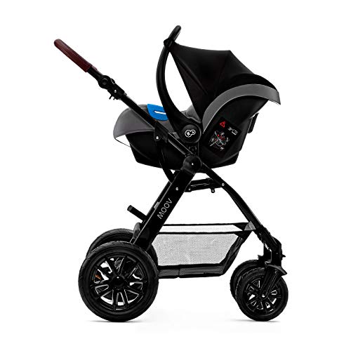 Kinderkraft Carrito Bebé 3 Piezas MOOV, Capazo, Silla Paseo, Silla Coche, Gris