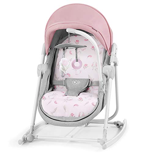 Kinderkraft Columpio Bebé UNIMO 2020, 5 en 1, Balancín, Silla, Cuna, Rosa