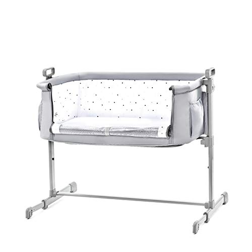 Kinderkraft Cuna Colecho 2 en 1 NESTE, Ajustable, Plegado Fácil, Gris