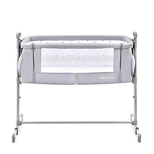 Kinderkraft Cuna Colecho 2 en 1 NESTE, Ajustable, Plegado Fácil, Gris