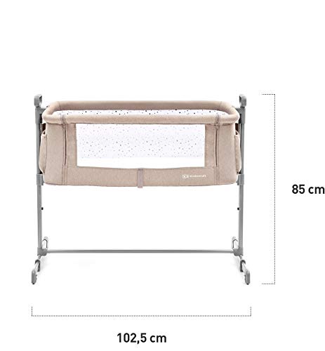 Kinderkraft Cuna Colecho 2 en 1 NESTE, Ajustable, Plegado Fácil, Gris