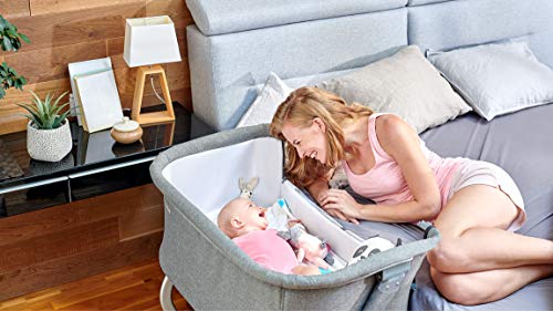 Kinderkraft Cuna Colecho Uno, Plegable, con Accesorios, Co-Sleeping, Gris