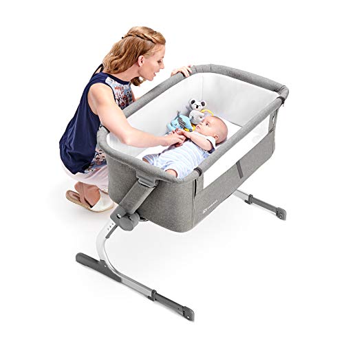 Kinderkraft Cuna Colecho Uno, Plegable, con Accesorios, Co-Sleeping, Gris