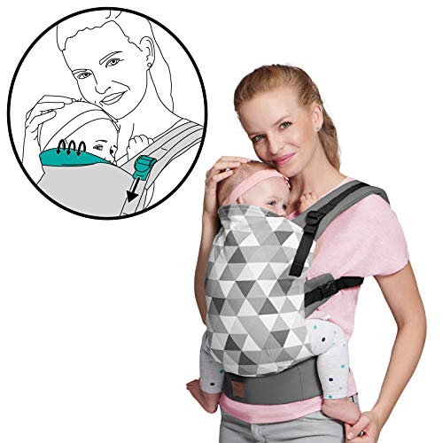 Kinderkraft Mochila Portabebé NINO, Ergonómica, Multiposición, 20 kg max., Gris