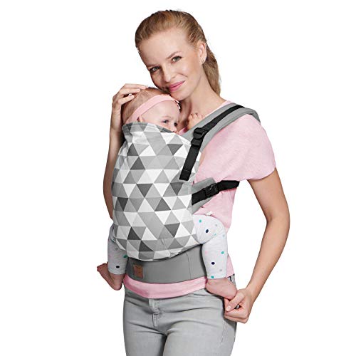 Kinderkraft Mochila Portabebé NINO, Ergonómica, Multiposición, 20 kg max., Gris