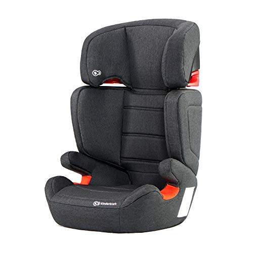 Kinderkraft Silla Coche Isofix JUNIOR FIX, Grupo 2/3, de 15 a 36 kg, Negro