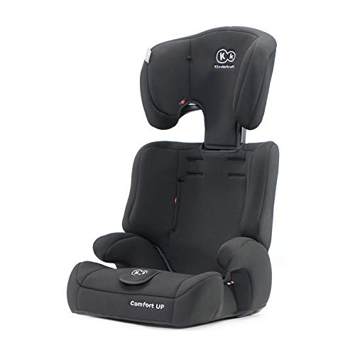 Kinderkraft Silla de Coche Ajustable COMFORT UP, Grupo 1/2/3, 9-36 kg, Negro