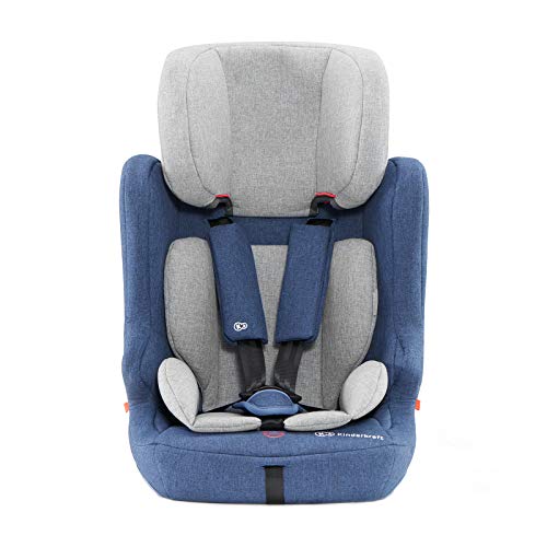 Kinderkraft Silla de coche FIX2GO con Isofix Top Tether para niño bebe grupo 1/2/3 (9-36 kg) hasta 12 años El Arnés de 5 puntos ajuste del Reposacabezas tapicería Removible Normativa ECE R44/4 Azul