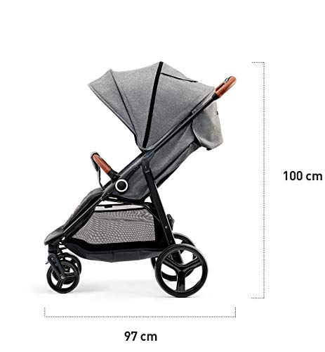 Kinderkraft Silla de Paseo GRANDE, Capota Desplegable, Niños Hasta 15 kg, Gris