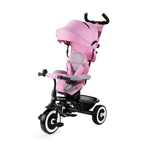 Kinderkraft Triciclo Evolutivo ASTON, Plegable, Cinturón, 9 Meses a 5 Años, Rosa