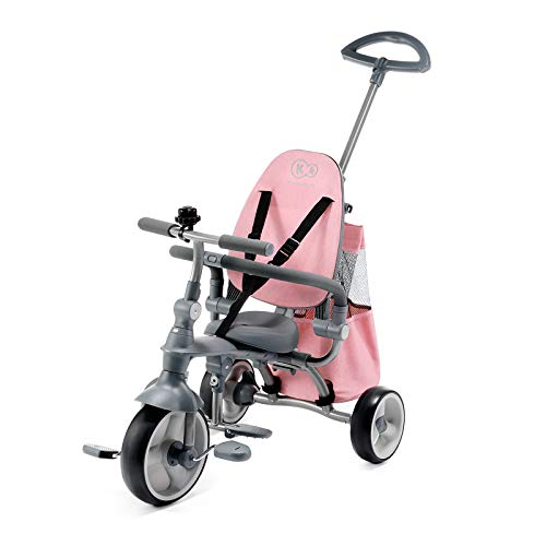 Kinderkraft Triciclos Bebés JAZZ, 4 en 1, Evolutivo, Plegable, Móvil, Rosa