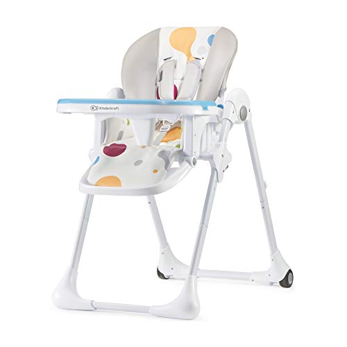 Kinderkraft Trona Bebé Ajustable Yummy, Segura, Bandeja, hasta 3 los Años, Multicolor