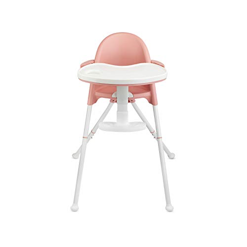 Kinderkraft Trona Bebé PINI, Silla Alta, Ergonómica, Ajustable, Segura, Rosa