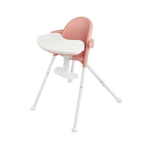 Kinderkraft Trona Bebé PINI, Silla Alta, Ergonómica, Ajustable, Segura, Rosa