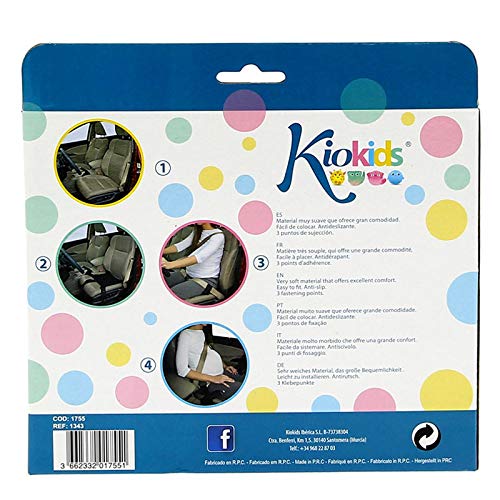 Kiokids 1755 - Cinturón de seguridad para embarazadas, unisex, color negro