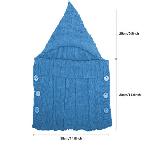 KiraKira Manta para recién Nacidos,Saco de Dormir de Punto Felpa, Saco de Dormir para bebés, Sacos de Dormir para niños de 0 a 12 Meses, Saco de Dormir para Cochecito (Blue)